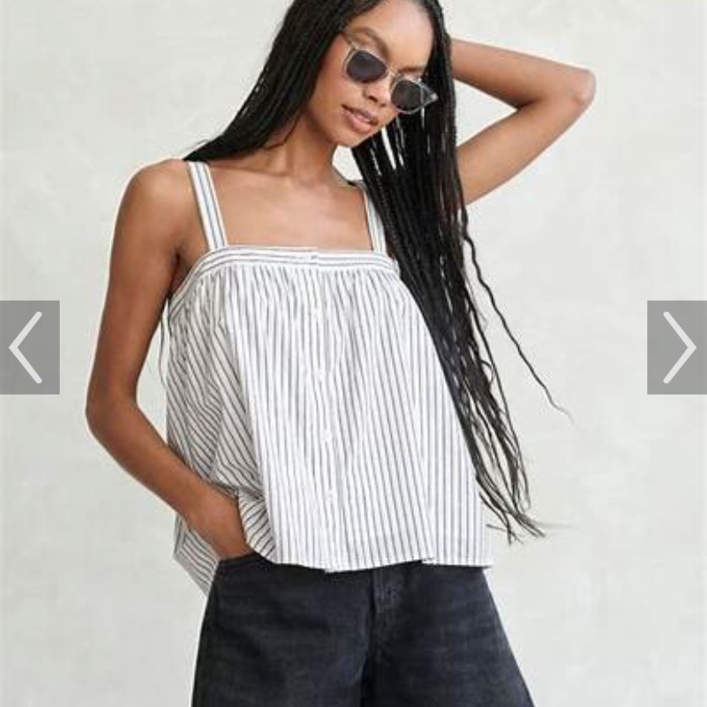 Jenni Kayne Button Up Tank - Navy Stripe - XS
